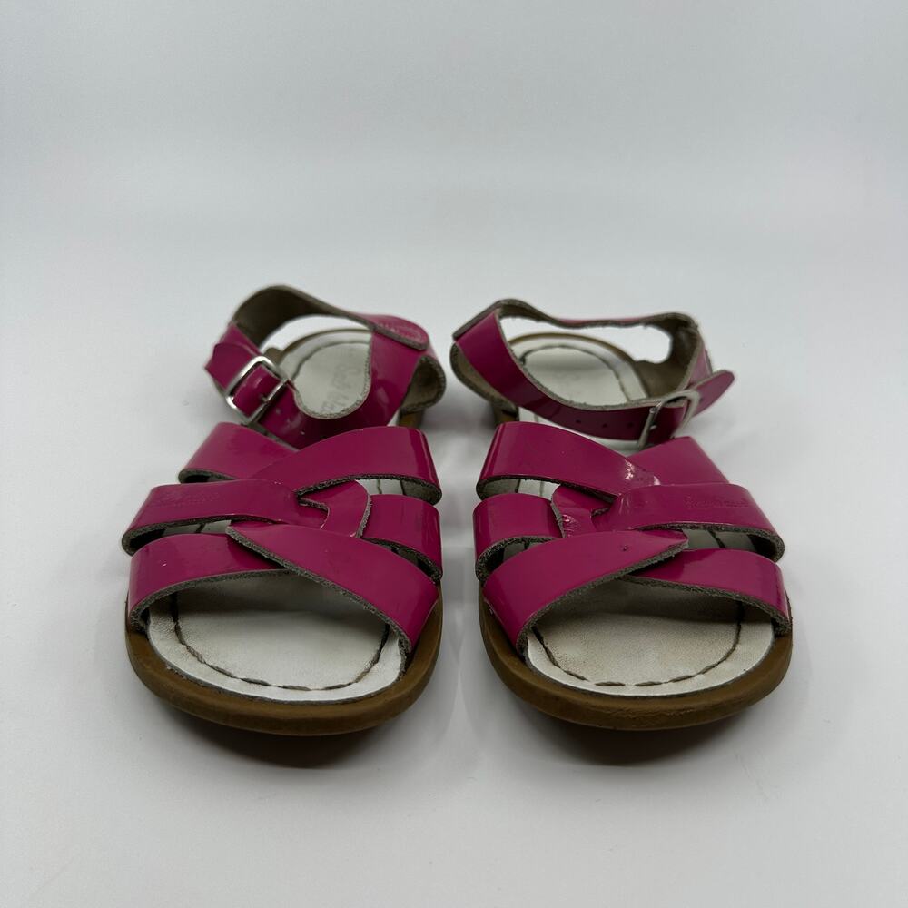 Salt Water Sun San Sandal Kids SZ 8 Hot Pink Shiny Girls Summer Slingback Patent